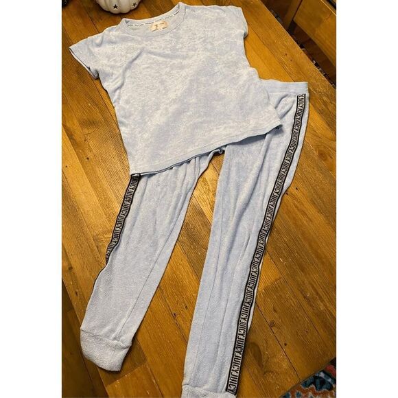 Juicy Couture S Terry sweatsuit track outfit pants t-shirt Y2K vintage style - Picture 1 of 9